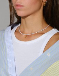 Колье из бисера с подвеской якорь