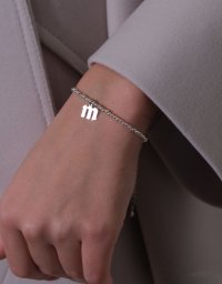 Браслет из гематита с буквой М
