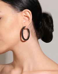 Серьги-кольца с кристаллами ROMBA Black 35