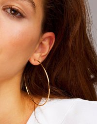 Серьги большие золотистые кольца 9 см